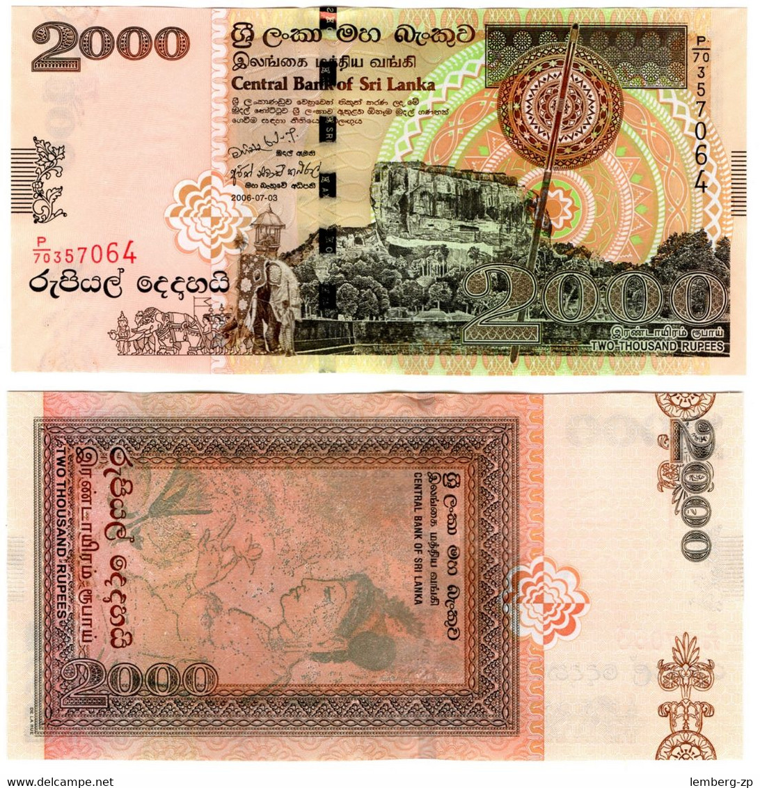 Sri Lanka - 2000 Rupees 2006 AUNC / XF+ P. 121b Lemberg-Zp - Sri Lanka