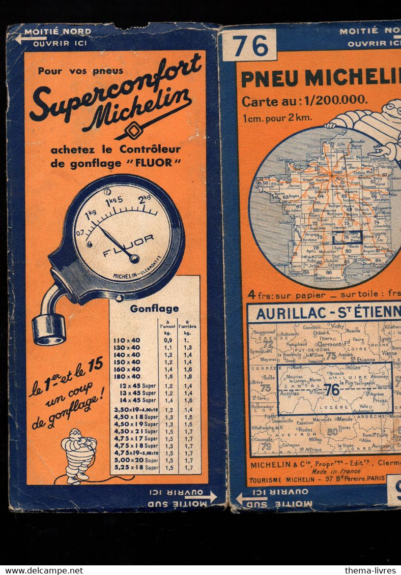 Carte Michelin   N°76  Aurillac-Saint -Etienne  3428-107     (M4999) - Cartes Routières