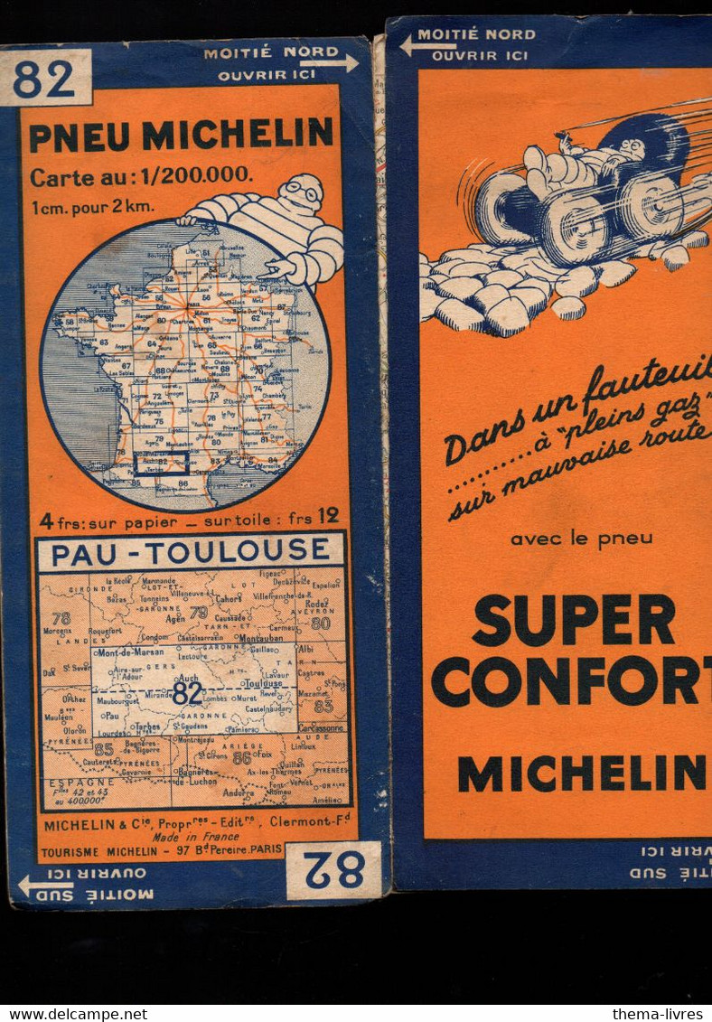 Carte Michelin   N°82 Pau-Toulouse   3221-76     (M5000) - Cartes Routières