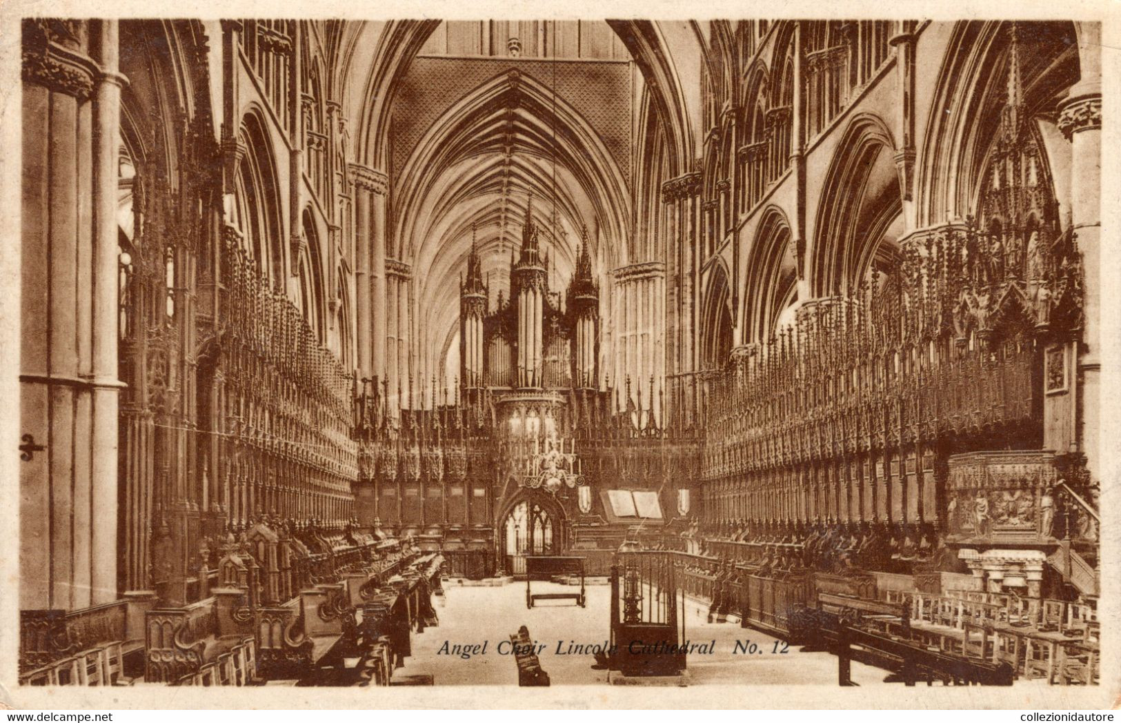 LINCOLN - ANGEL CHOIR LINCOLN CATHEDRAL - CARTOLINA FP SPEDITA NEL 1929 - Lincoln