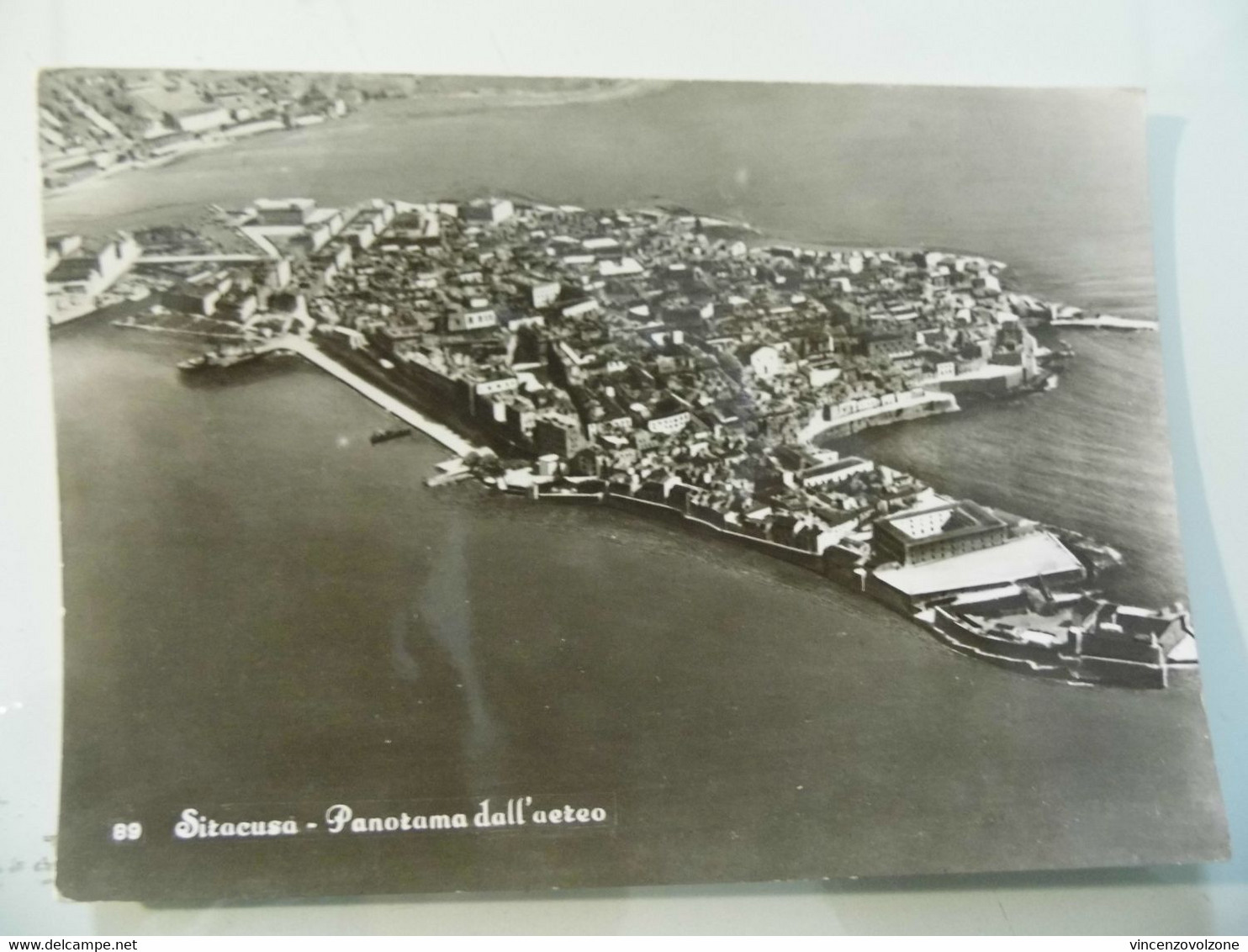 Cartolina Viaggiata "SIRACUSA Panorama Dall'aeroplano" 1960 - Siracusa