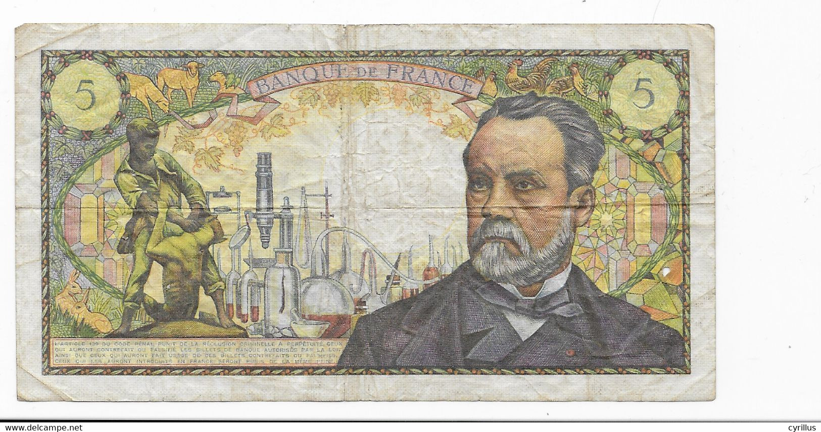 Billet De 5 Francs Type Louis Pasteur - 5 Mai 1967.E- Série G.53 - 5 F 1966-1970 ''Pasteur''