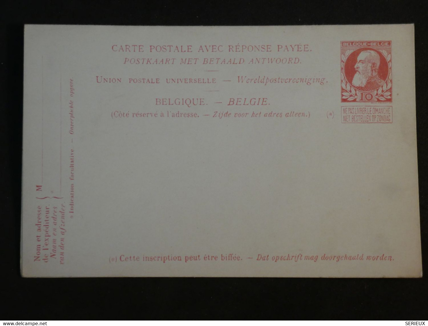 BM17 BELGIQUE  BELLE CARTE ENTIER 1900  NON VOYAGEE++ - Other & Unclassified