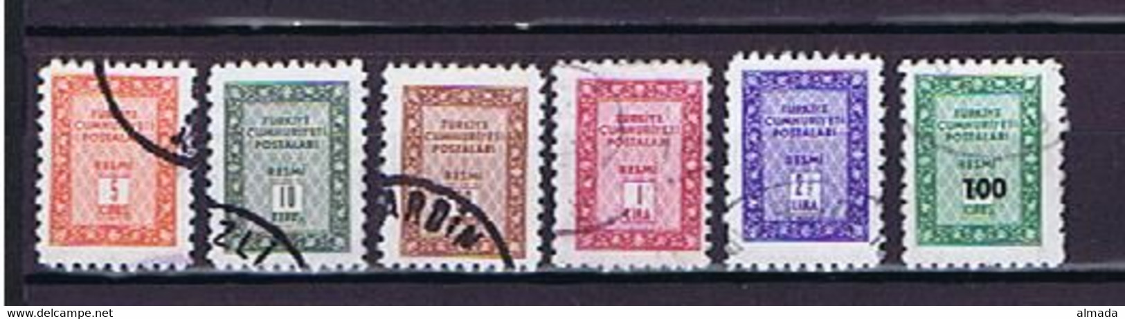 Türkei, Turkey 1960-1963: Officials, 6 Diff. Used, 6 Versch. Gestempelt - Timbres De Service