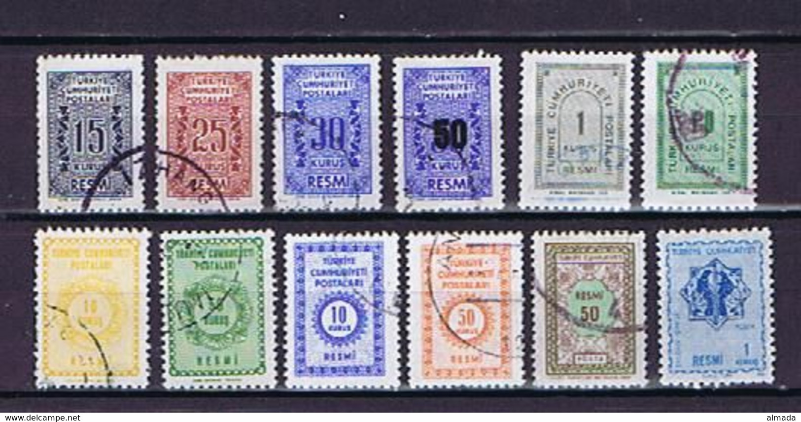 Türkei, Turkey 1962-1967: Officials, 10 Diff., 9 Used, 1** Mnh, 10 Versch., 9 Gestempelt, 1** Postfrisch - Official Stamps