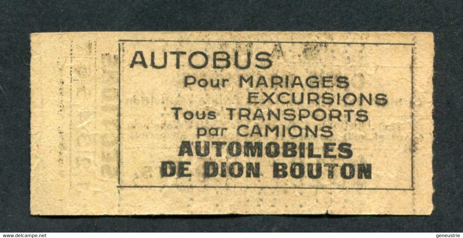 Ticket De Bus Cherbourg Et Sa Région Vers 1920 "SAM - Société Automobile De La Manche / Cinq Sections / 5 Frs -> 6 Frs" - Europa