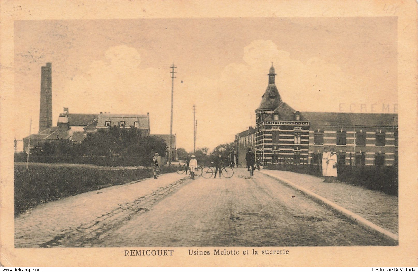 CPA - Remicourt - Usine Melotte Et La Sucrerie - Edit. Henri Kaquet - Animé - Usine - Vélo - Oblitéré 1903 - Remicourt