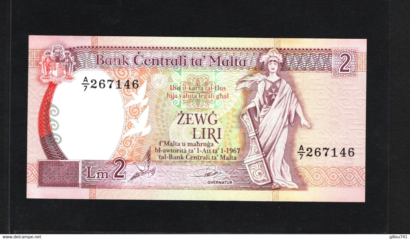 Malte, 2 Liri, 1994 ND Issue, 1967 Central Bank Act - Malte