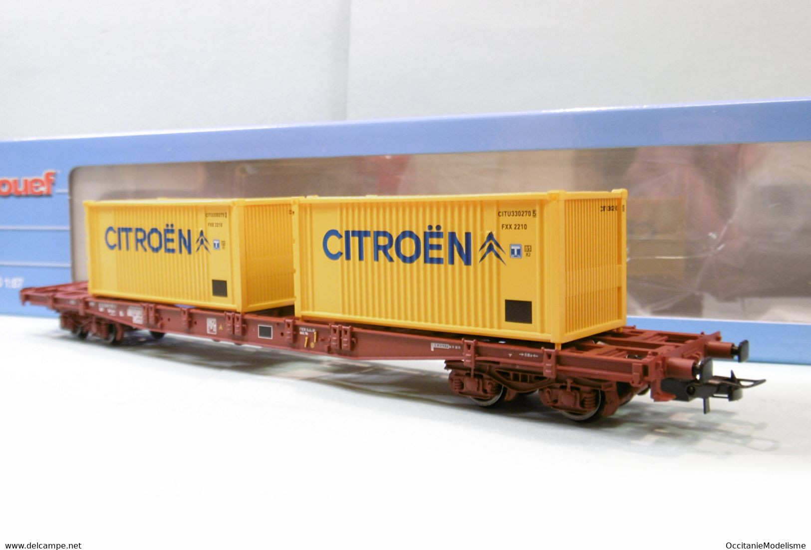 Jouef - Wagon PORTE-CONTENEUR Sgss CITROEN SNCF Ep. IV Réf. HJ6242 Neuf NBO HO 1/87 - Wagons Marchandises