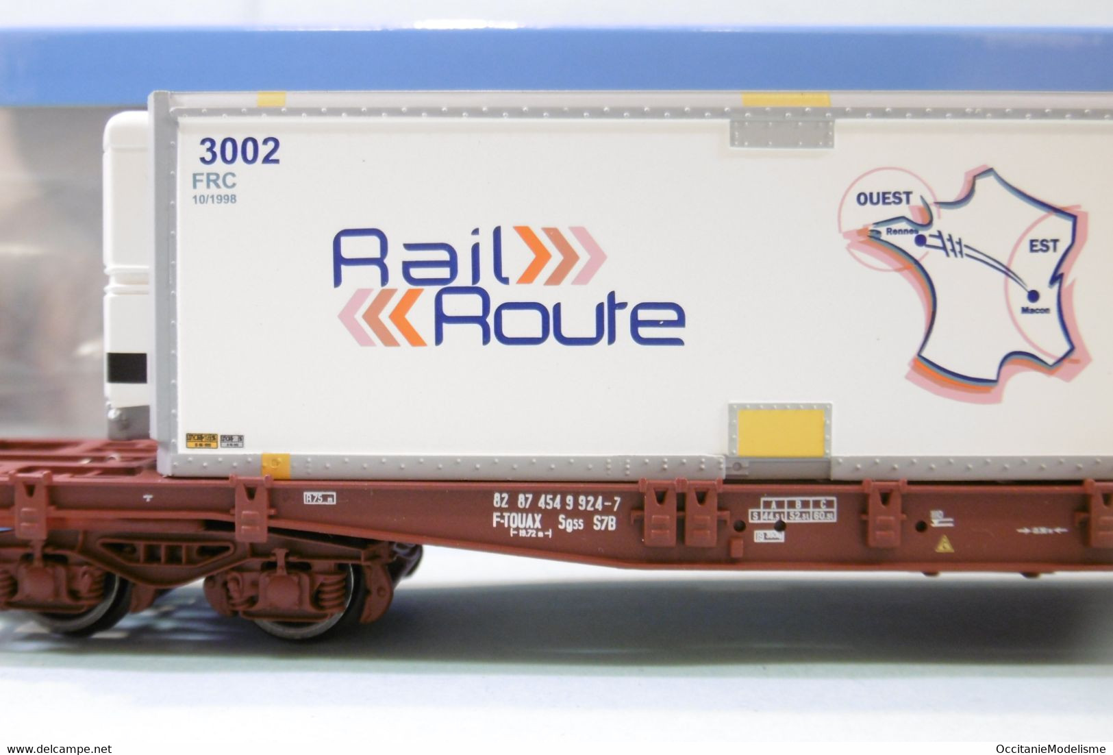 Jouef - Wagon PORTE-CONTENEUR Sgss F-Touax Rail-Route SNCF Ep. IV Réf. HJ6243 Neuf NBO HO 1/87 - Goods Waggons (wagons)