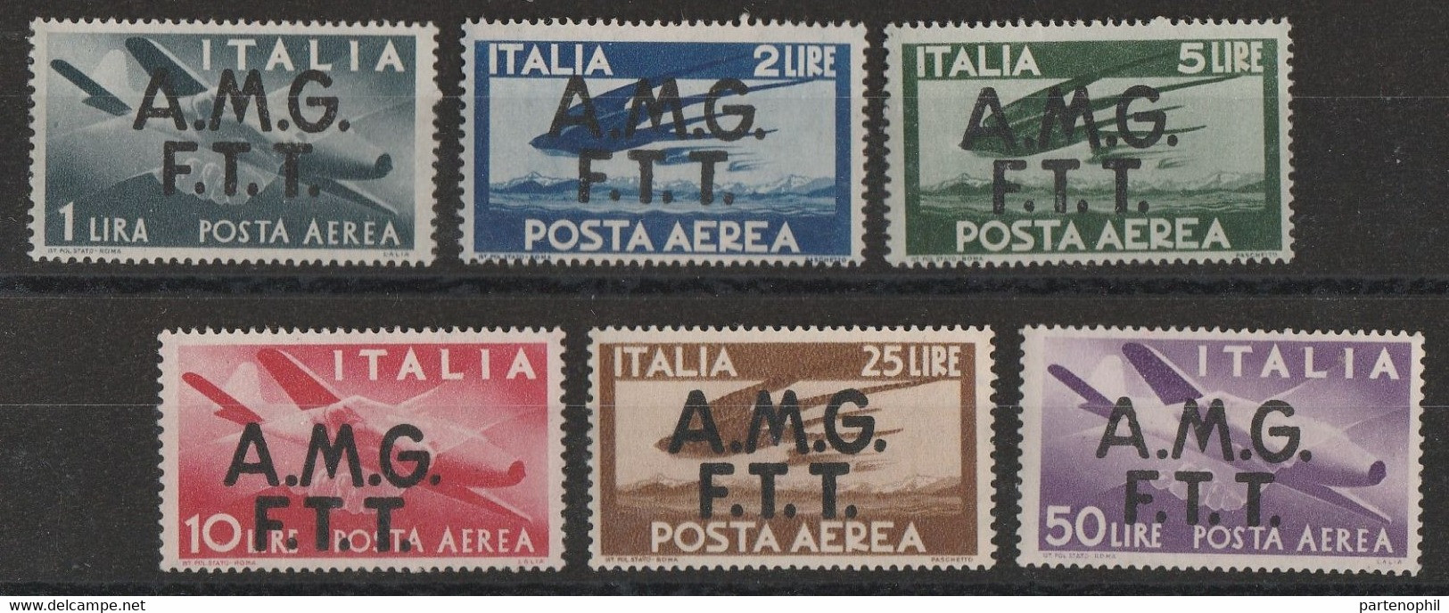 240 Trieste A  Posta Aerea 1948 - Democratica N. 1/6. Cat. € 260,00. SPL - Poste Aérienne