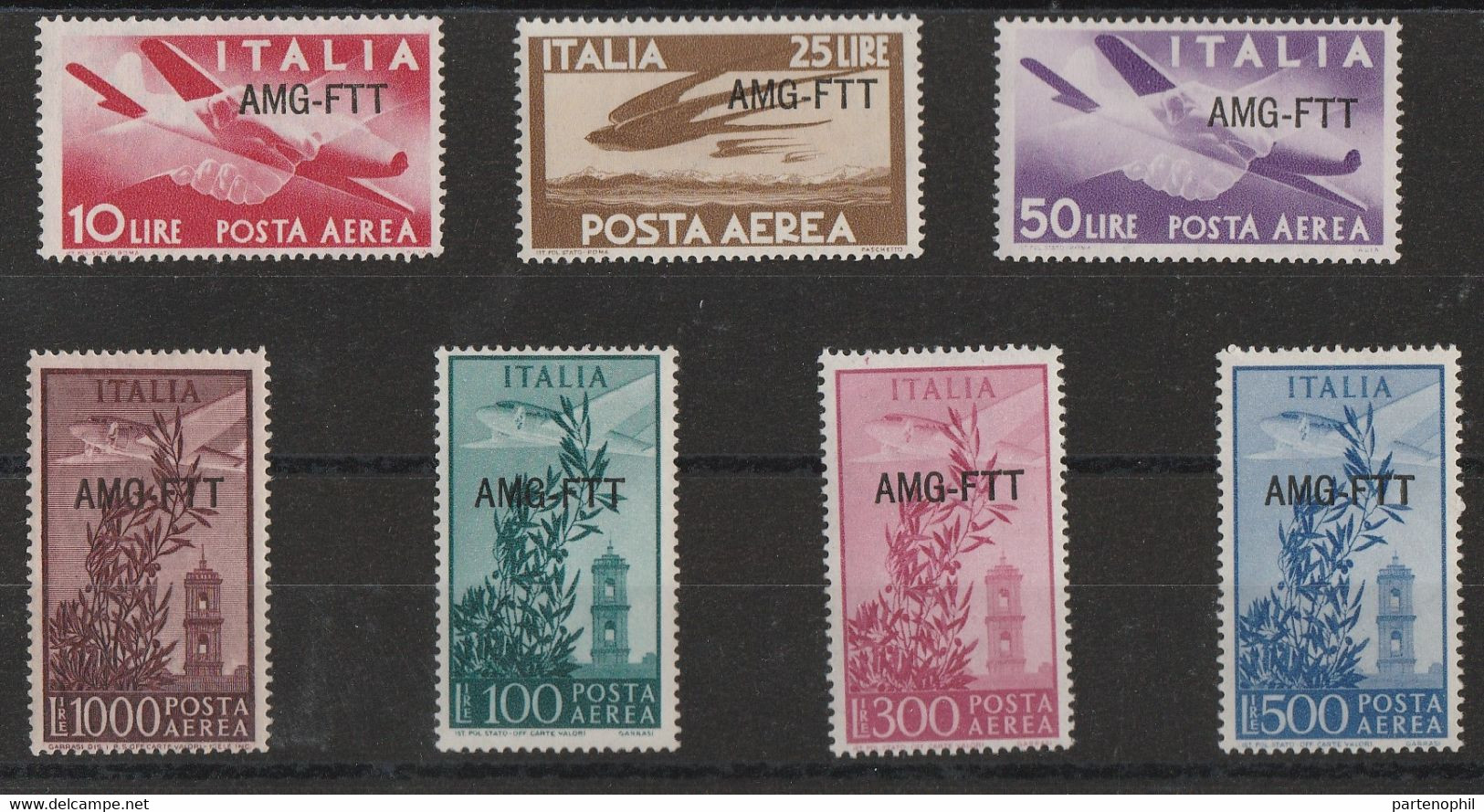 242 Trieste A  Posta Aerea 1949 - Campidoglio N. P.a. 20/26. Cat. € 220,00. SPL - Airmail