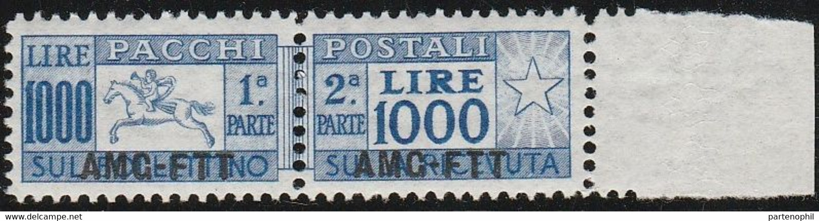 245 Trieste A  Pacchi Postali 1954 - Cavallino, Soprastampato N. 26. Cat. € 250,00. SPL - Postpaketen/concessie