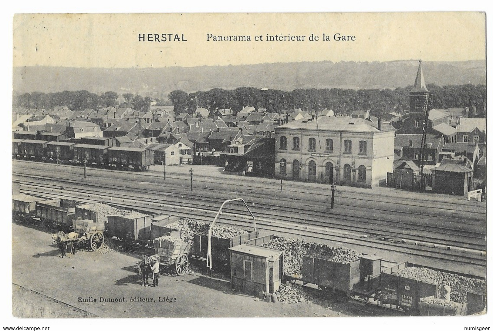 HERSTAL  --  Panorama Et Intérieur De La Gare  ( Attelages ) - Herstal