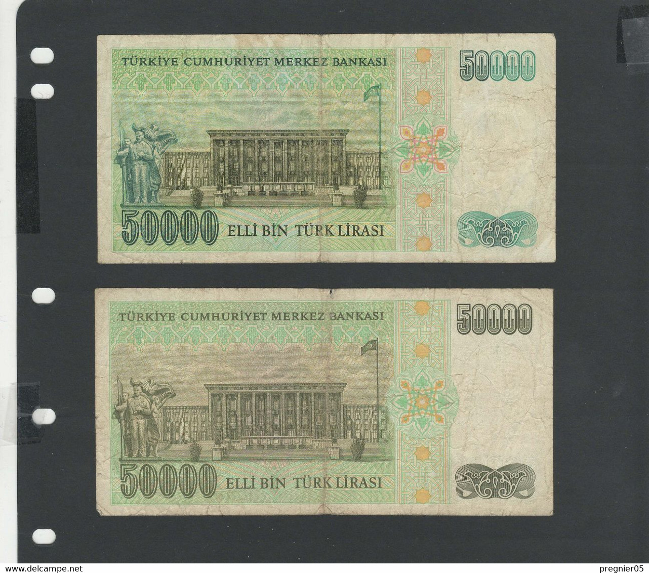TURQUIE - Lot 2 Billets 50000 Lira 1989/97  TB/F Pick.203 + 204 - Turquie