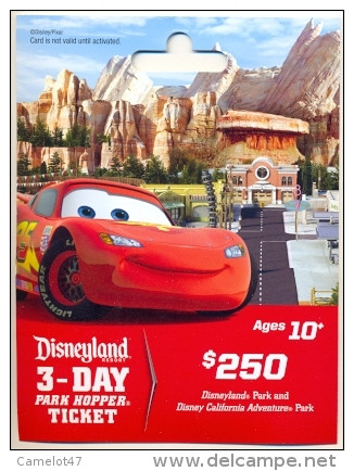 Disneyland Resort,  Anaheim, CA., U.S.A.  Admission Ticket  Card On Its Backer # Dt-162a - Passaporti  Disney