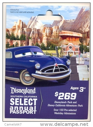 Disneyland Resort,  Anaheim, CA., U.S.A.  Admission Ticket  Card On Its Backer # Dt-169a - Disney Passports