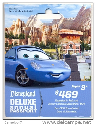 Disneyland Resort,  Anaheim, CA., U.S.A.  Admission Ticket  Card On Its Backer # Dt-170a - Disney Passports