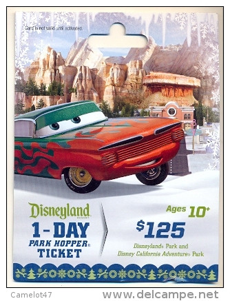 Disneyland Resort,  Anaheim, CA., U.S.A.  Admission Ticket  Card On Its Backer # Dt-176a - Disney Passports