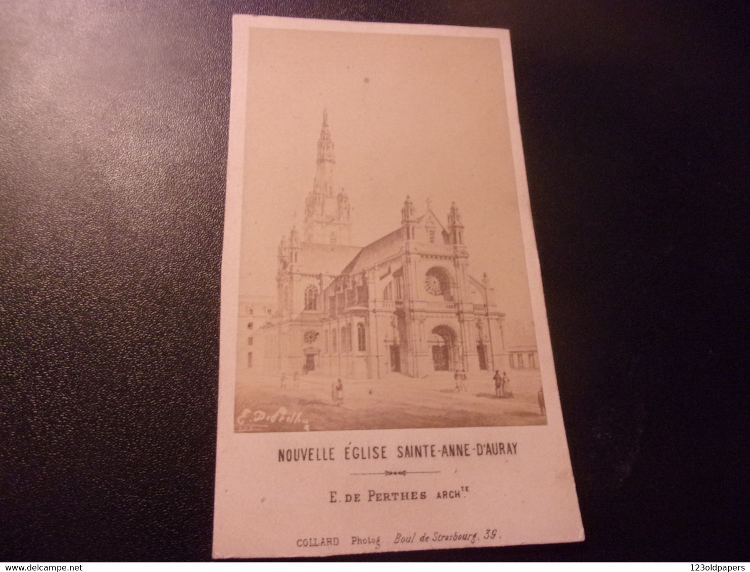 ♥️29 BRETAGNE  XIX EME CDV PHOTO NOUVELLE EGLISE STE ANNE D AURAY  E DE PERTHES ARCHITECTE PHOTO COLLARD LITANIES - Sainte Anne D'Auray