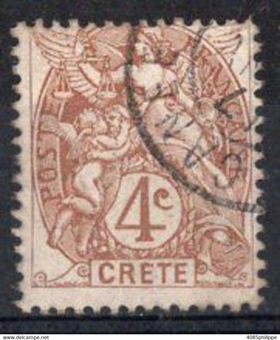 CRETE Timbre Poste N°4 Oblitéré TB Cote : 2€50 - Used Stamps