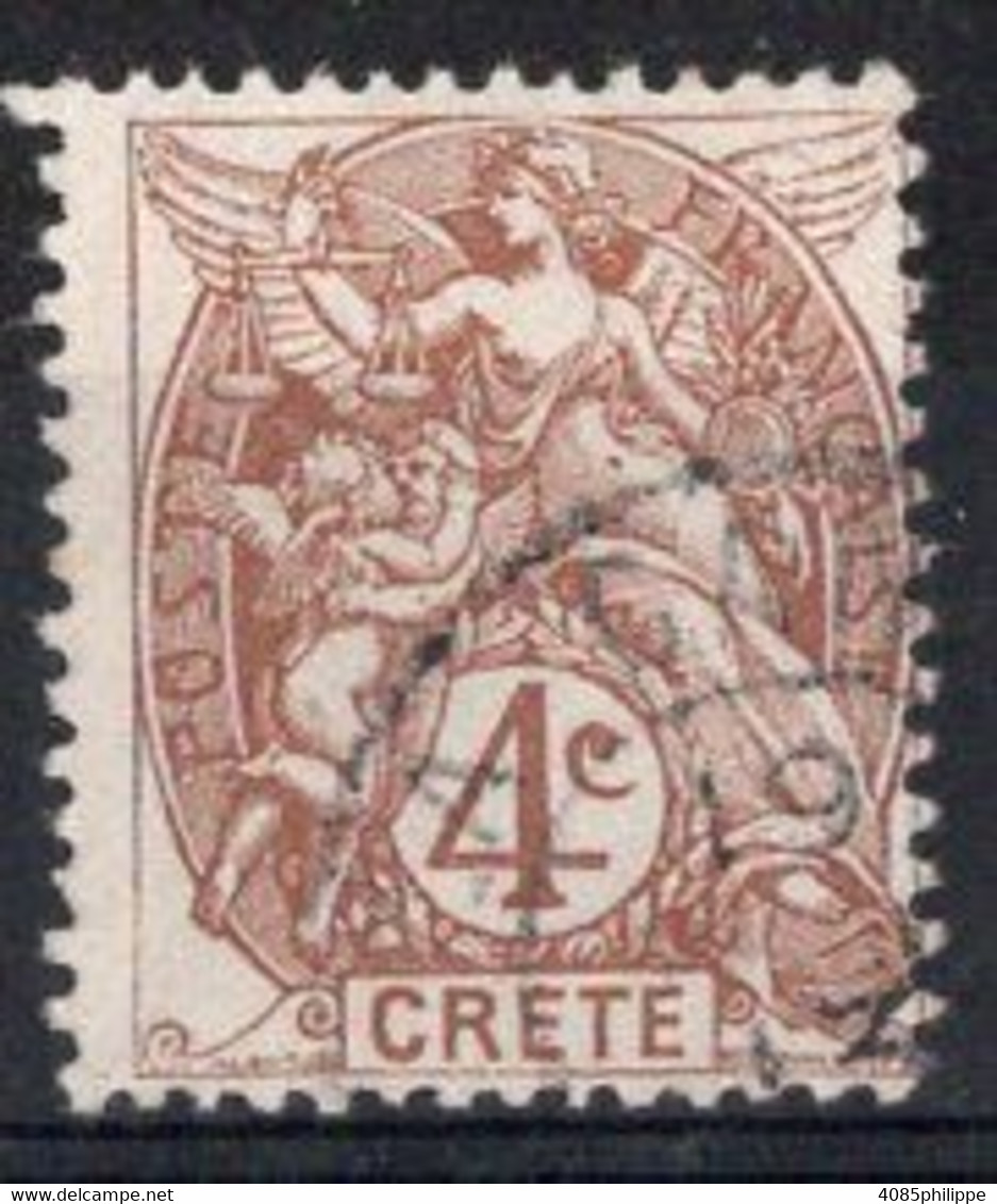 CRETE Timbre Poste N°4 Oblitéré TB Cote : 2€50 - Used Stamps