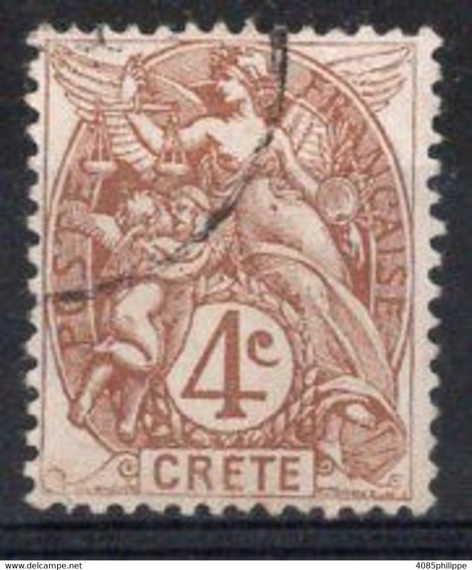 CRETE Timbre Poste N°4 Oblitéré TB Cote : 2€50 - Usados