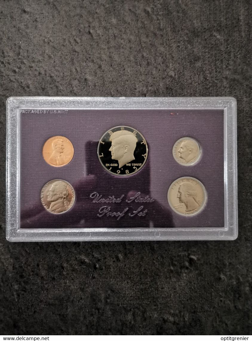 SET COFFRET BE USA 1985 S SAN FRANCISCO USA UNC PROOF HALF DOLLAR KENNEDY & CENTS - Münzsets