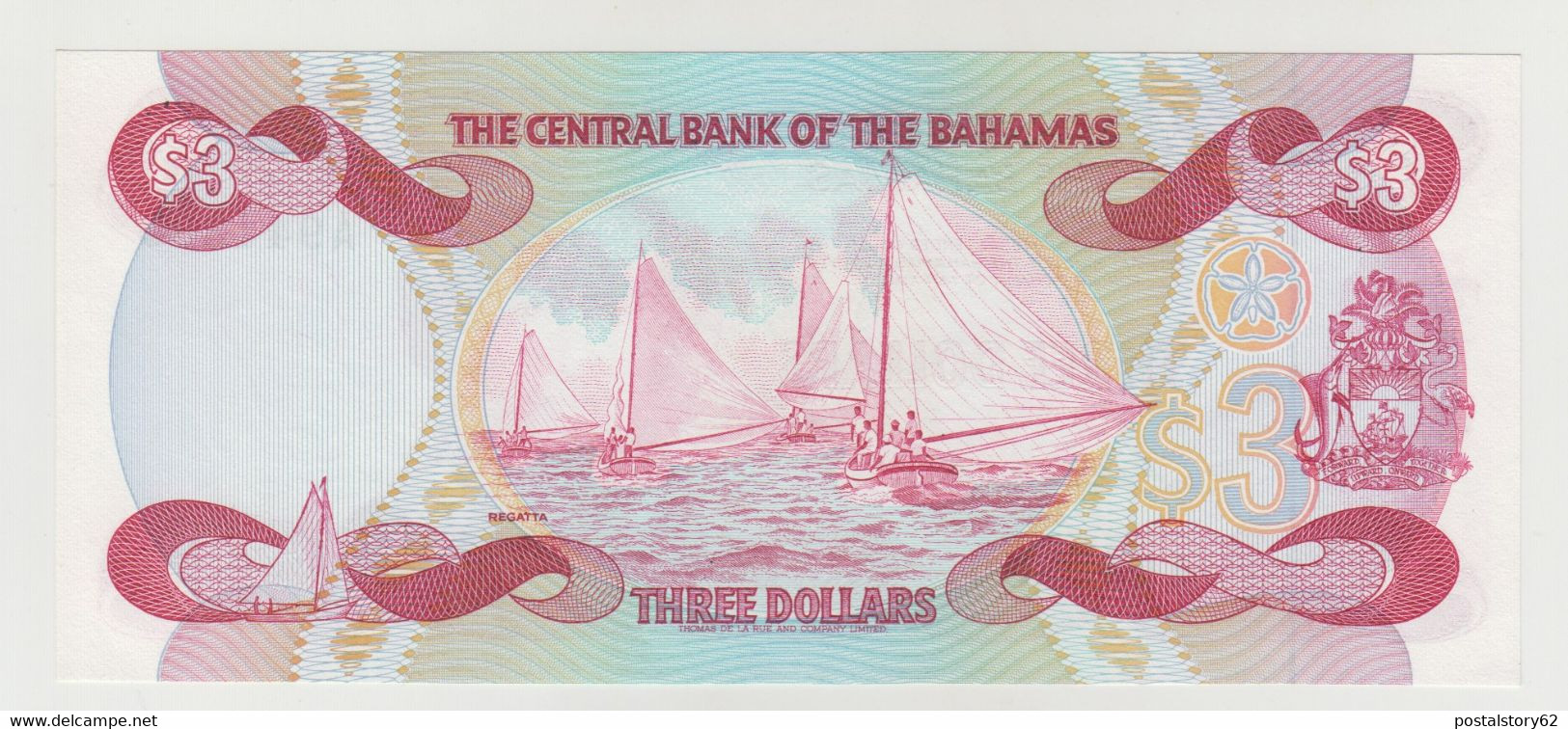 The Central Bank Of The Bahamas - Three Dollars - 1974 (1984) Pick 44a FDS - Bahamas