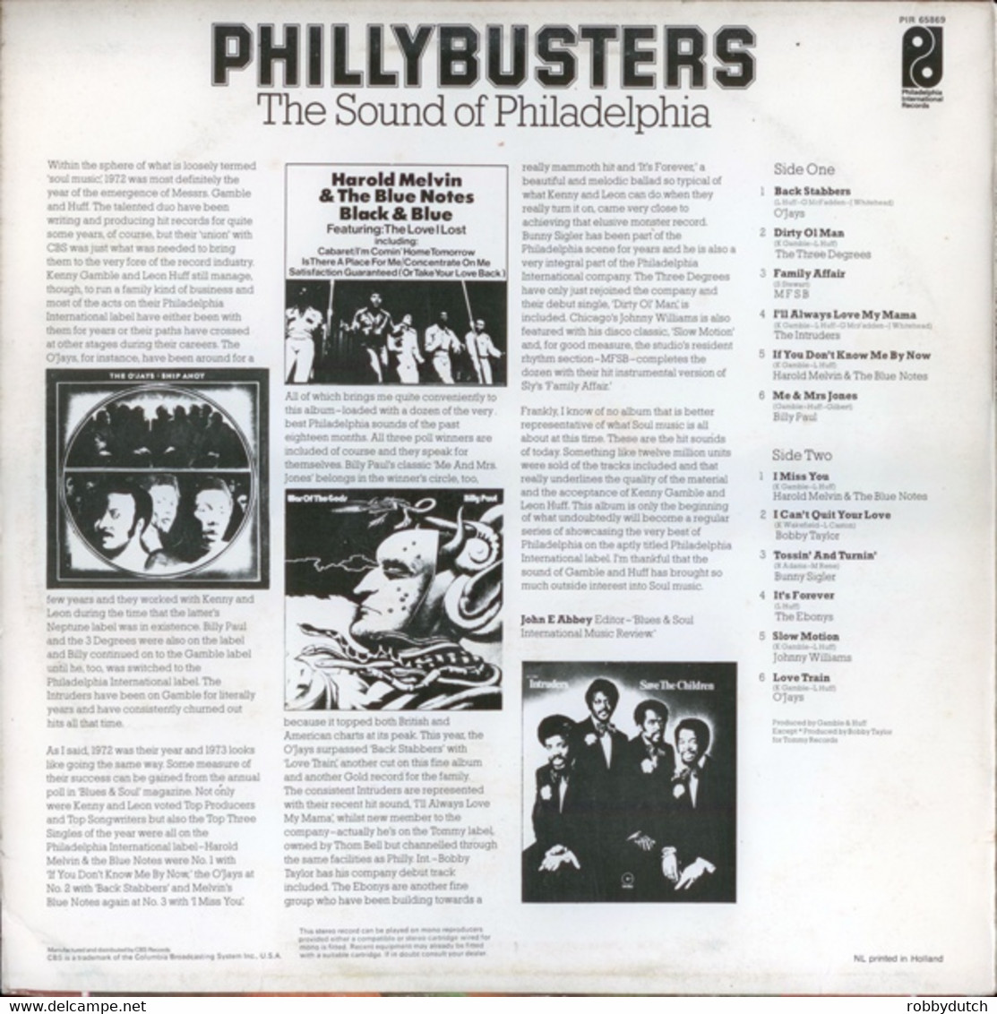 * LP *  The Sound Of Philadelphia: PHILLYBUSTERS - VARIOUS ARTISTS (Holland 1973) - Soul - R&B