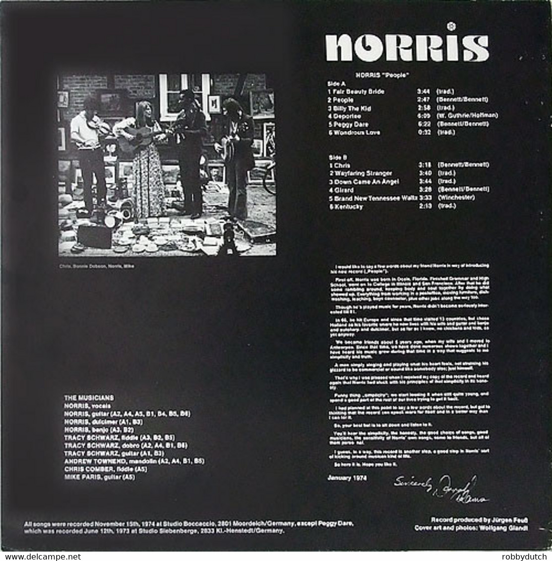 * LP * NORRIS - PEOPLE (Germany 1975) - Country Et Folk