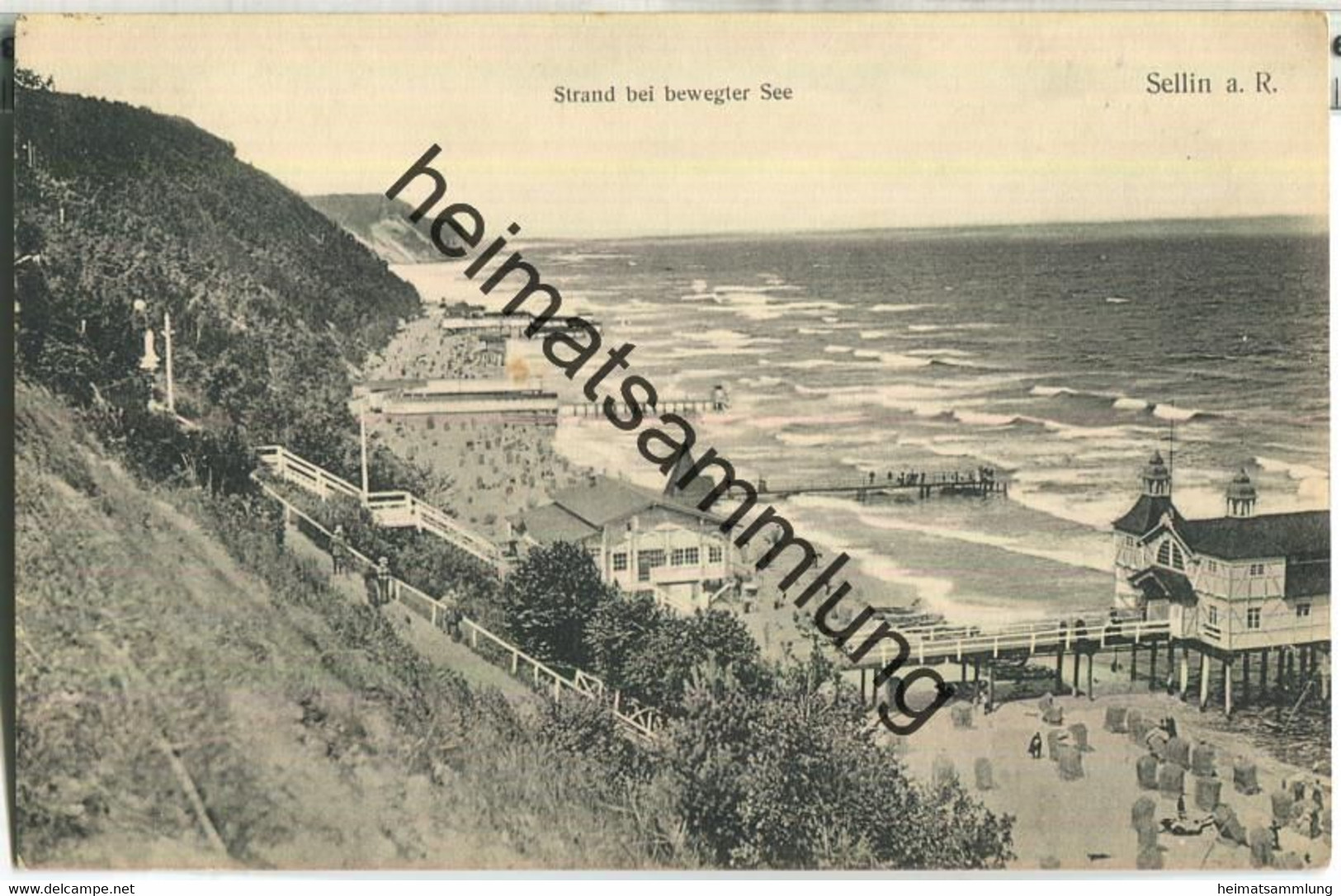 Sellin - Strand Bei Bewegter See - Verlag Arthur Schuster Stettin - Sellin