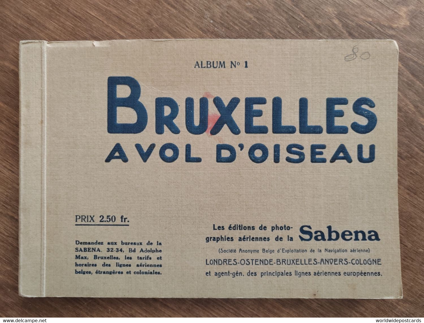 CARNET BRUXELLES A VOL D'OISEAU SABENA ALBUM Nº1 10 CPA ED. THILL - Lotes Y Colecciones