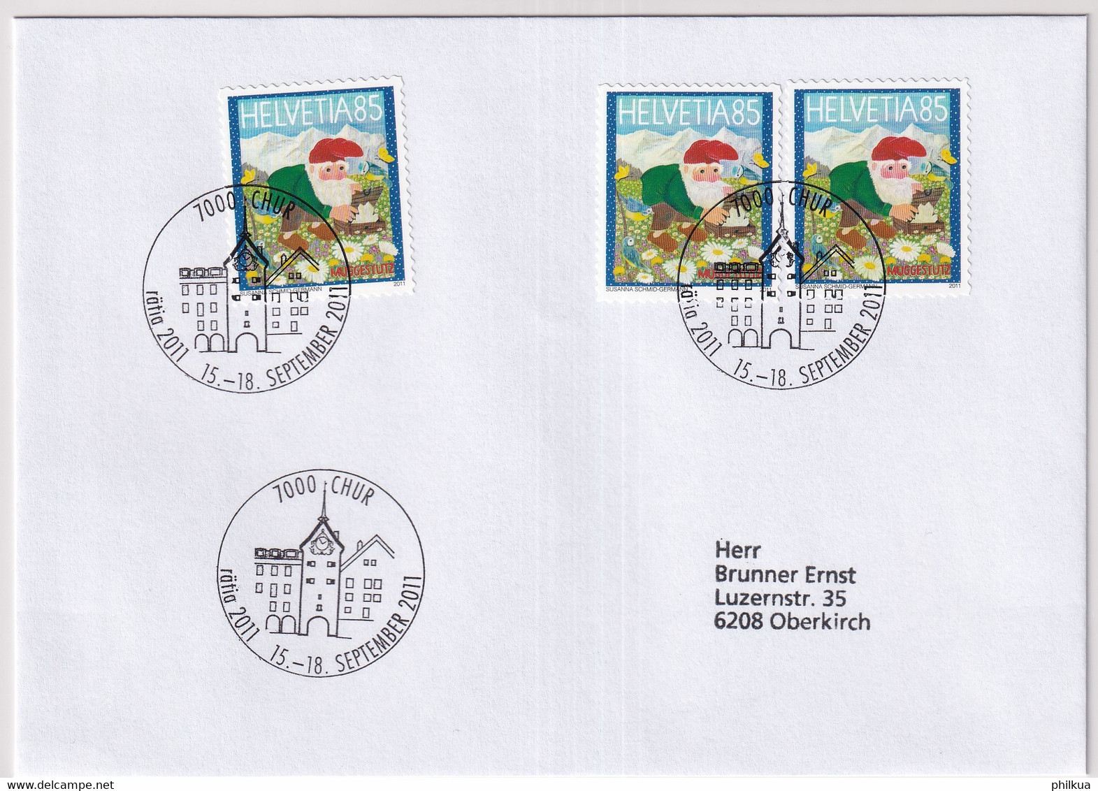 Zumstein 1405 H / Mi. 2219 Auf Brief Mit Sonderstempel CHUR - RÄTIA 2011 - Storia Postale