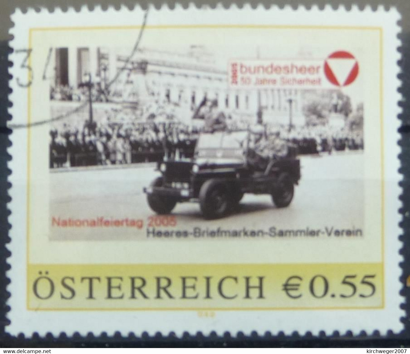 Lot Personalisierte 03 Used Stamp 4 Soldiers In Jeep - Timbres Personnalisés