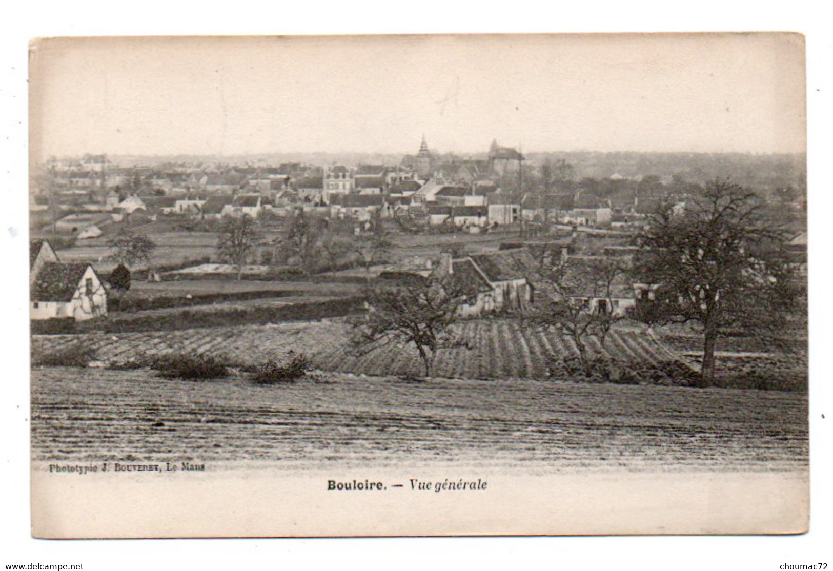 (72) 2504, Bouloire, Phototypie Bouveret, Vue Générale, Dos Non Divisé - Bouloire