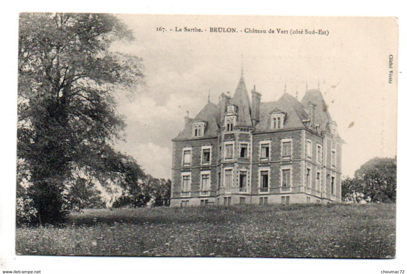 (72) 2507, Brulon, Cliché Verité 167, Château De Vert (coté Sud-Est) - Brulon