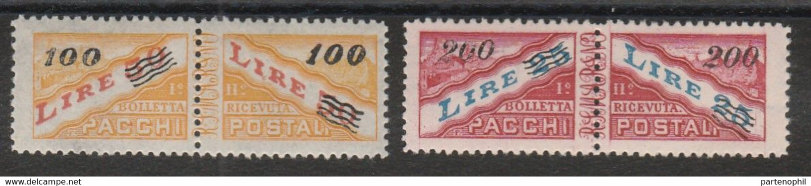 455 San Marino - Pacchi Postali  1948-50 - F.lli Per Pacchi Dell’emissione Del ‘46 N. 33/34. Cat. € 450,00. MNH - Paquetes Postales