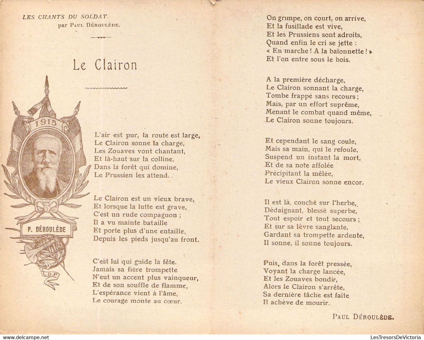 CPA - MILITARIAT - LE CLAIRON - Les Chants Du Soldat Par Paul Deroulède - Frédéric REGAMEY - Autres & Non Classés