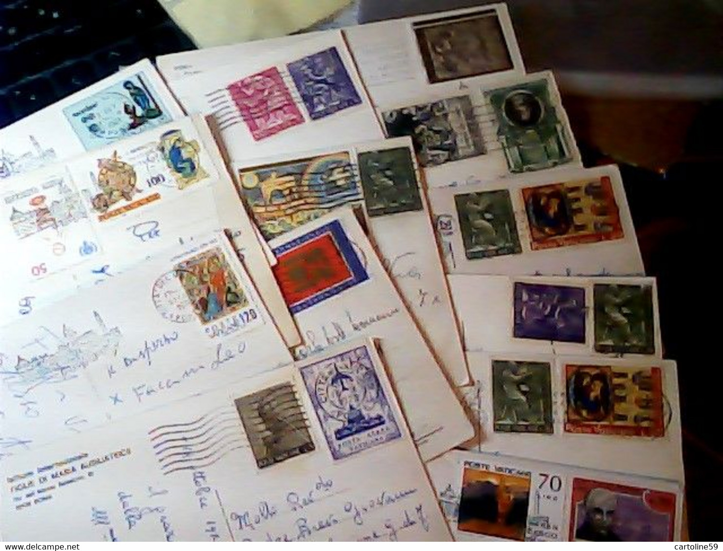 13 CARD VATICANO STAMP TIMBRE SELLO FRANCOBOLLI 60gm  VB1960<  JF7910 - Collections