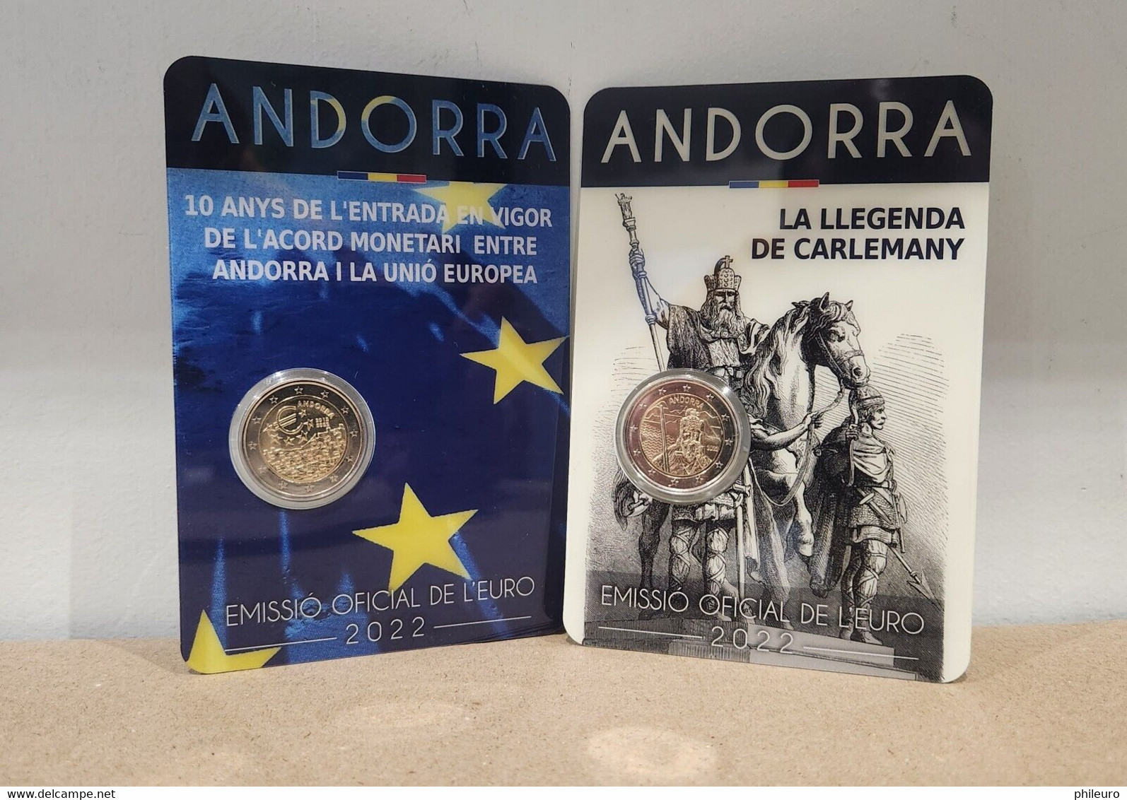 Andorre 2022 : Lot Des 2 Pièces De 2€ Commémoratives "Charlemagne" + "10 Ans Accord Monétaire" - Dispo En France - Andorra
