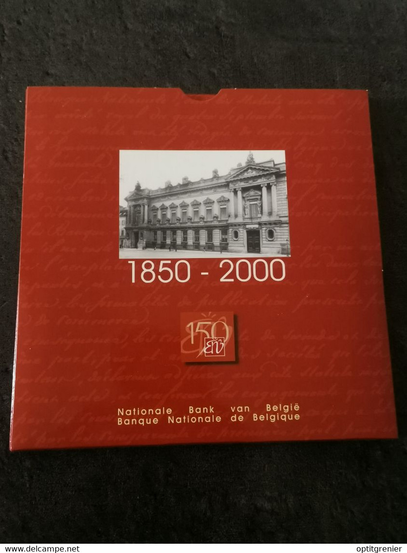 COFFRET BELGIQUE FRANCS FRANK 2000 UNC / SET BELGIUM COINS 150 ANS DE LA BANQUE - FDC, BU, BE & Estuches