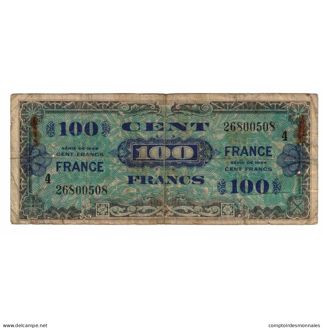 France, 100 Francs, 1945 Verso France, 1945, SERIE 4, TB, Fayette:VF25.4 - 1945 Verso Francés