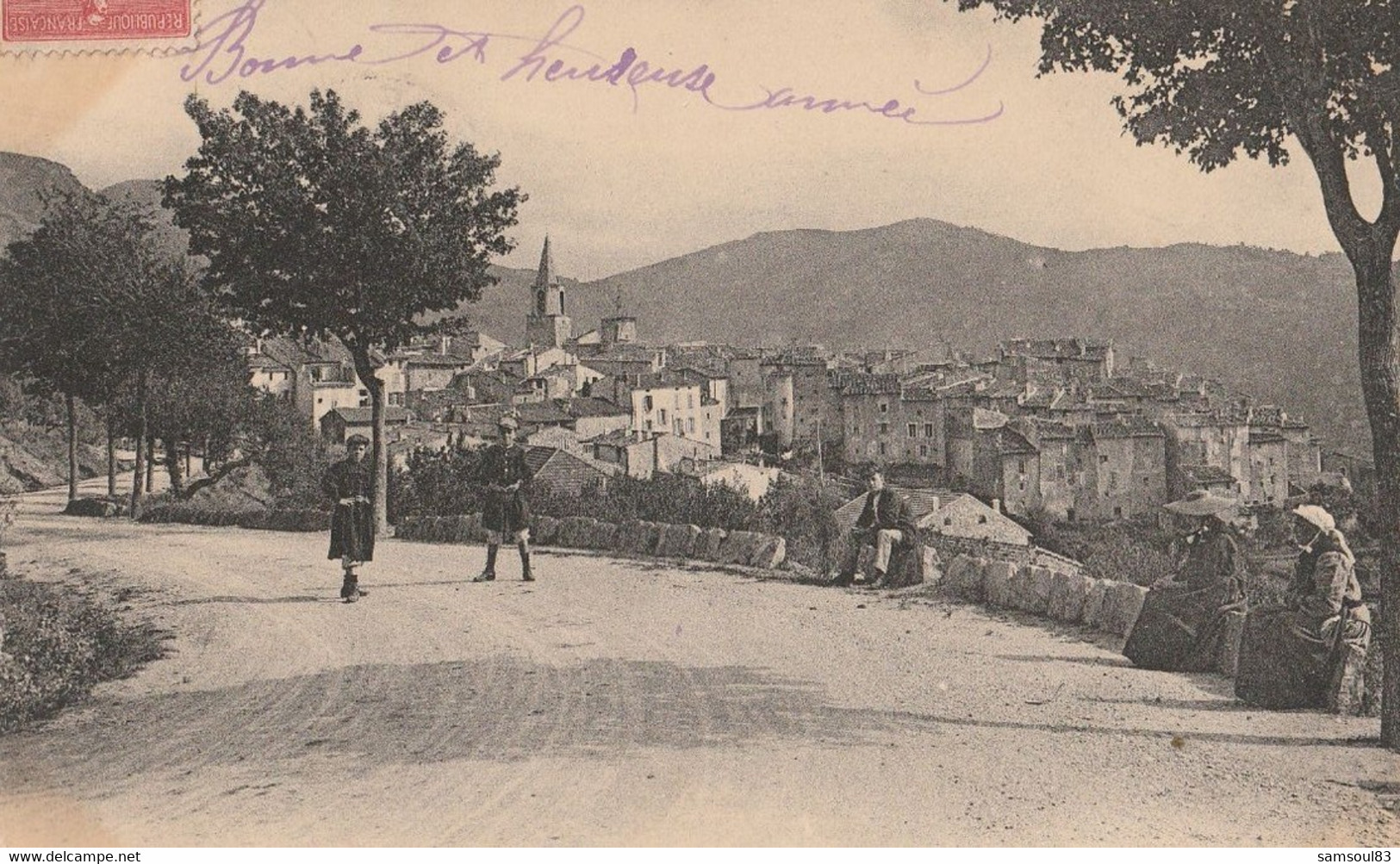 Carte Postale CPA Bargemon (83) Vue Côté Ouest Route De Castellane Et De Thorenc 1906 - Bargemon