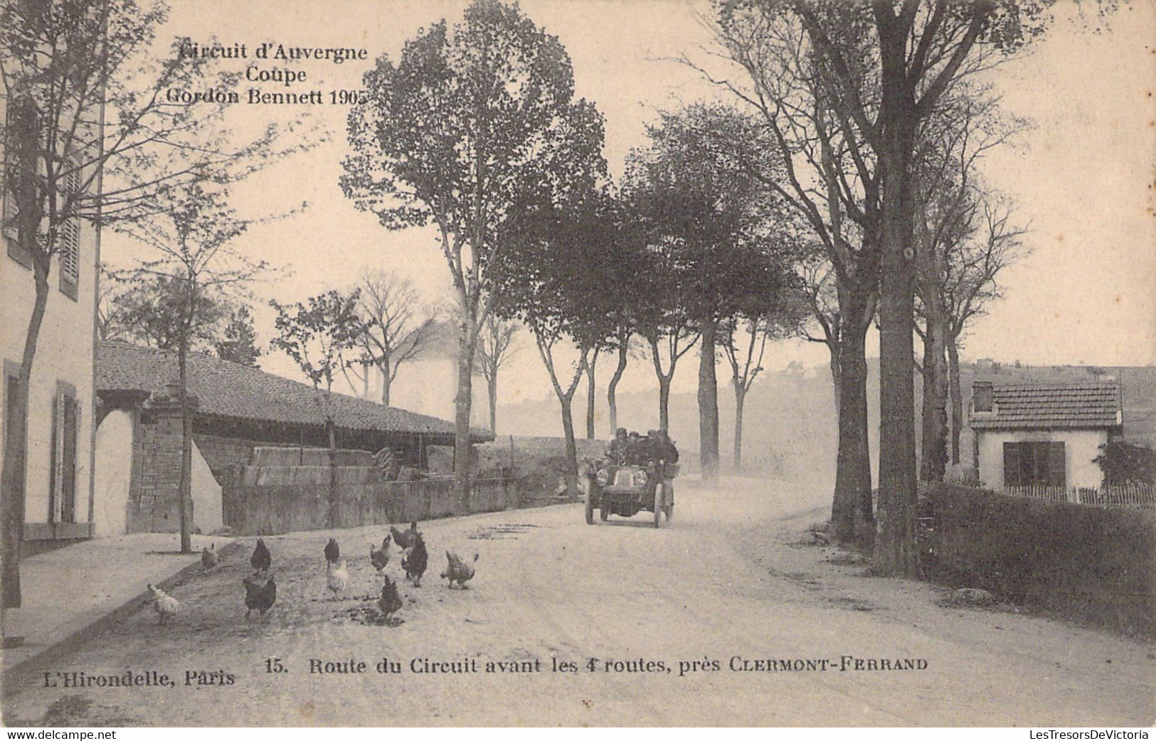 CPA - SPORT COURSE AUTOMOBILE - Circuit D'Auvergne - Coupe Gordon Bennett 1905 - 15 Avant Les 4 Routes Près De Clermont - Autres & Non Classés