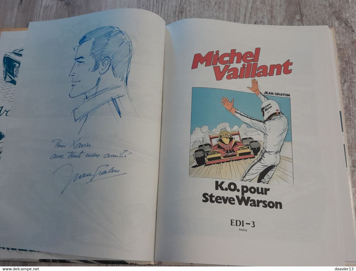 Bande Dessinée Dédicacée -  Michel Vaillant 34 - K.O. Pour Steve Warson (1979) - Dedicados