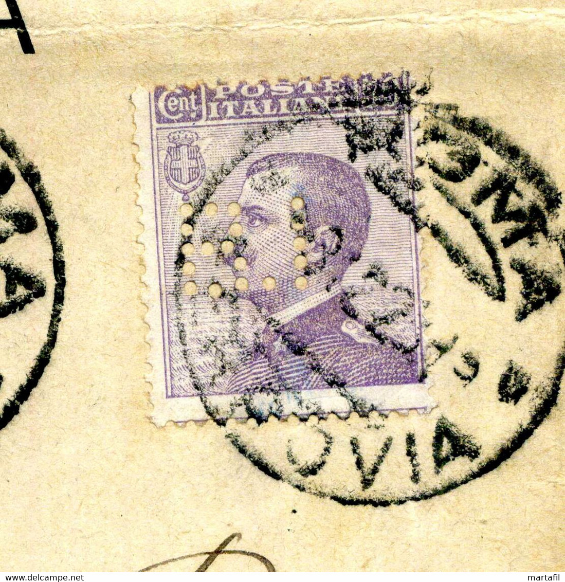 1923 Busta PERFIN, Banca D'Italia B.I., Collegio Dei Sindaci, Per Mantova - Storia Postale