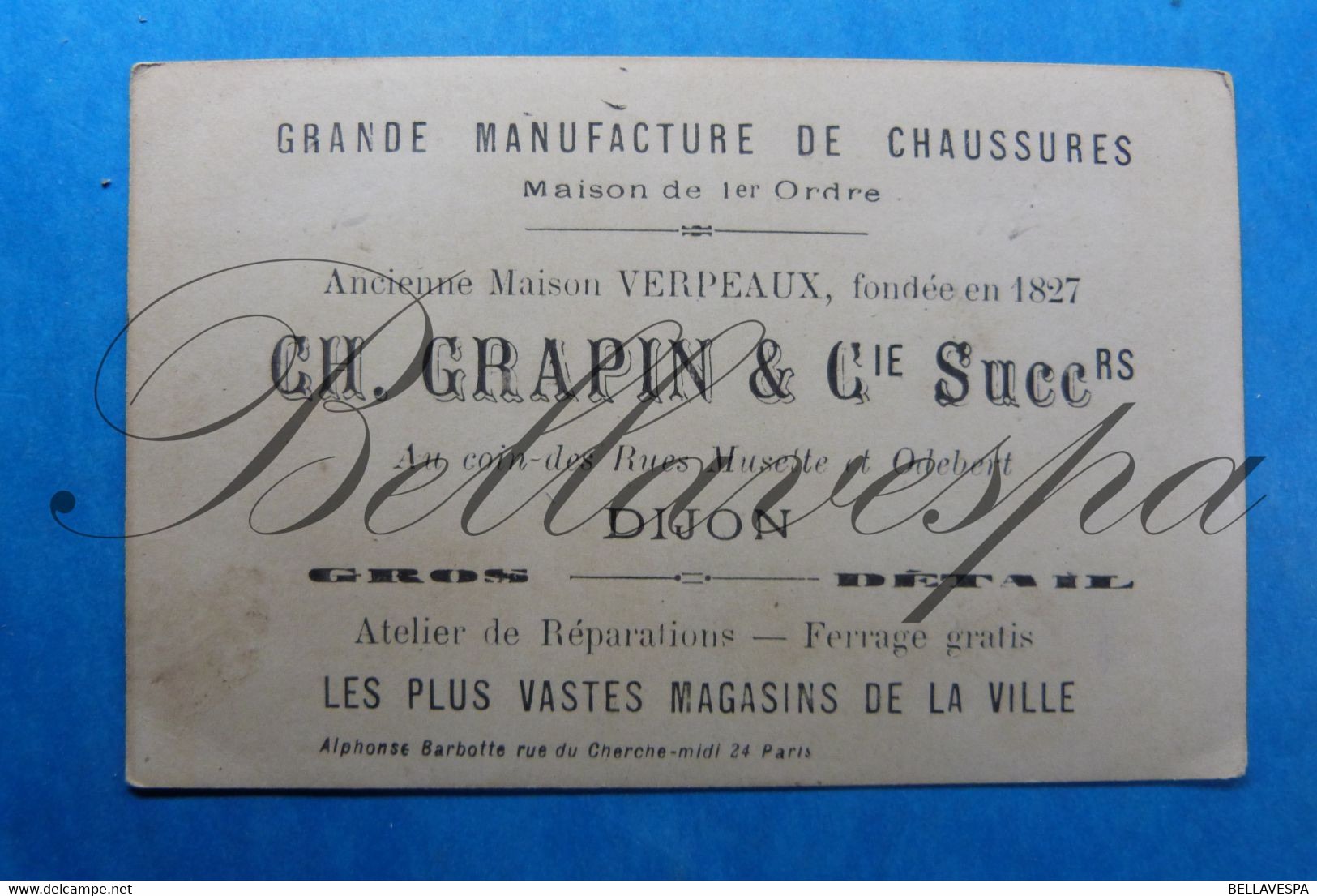 C.Grapin & Cie DIJON  Chaussures Chapeau Mode    Dame De Coeur Chromographie Litho Imp. Barbotte - Other & Unclassified