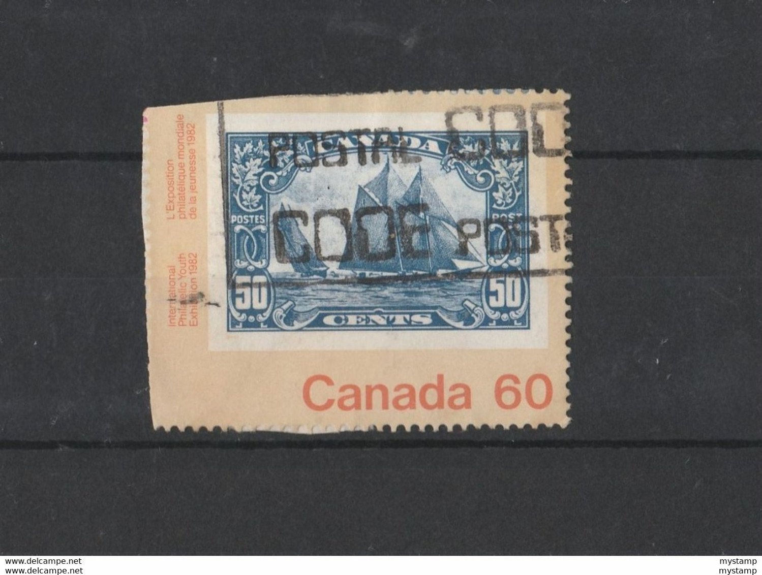 POST CODE CANADA 60 ON SAILING 50 C STAMP POST CODE AND CODE POST MARK - Stamped Labels (ATM) - Stic'n'Tic