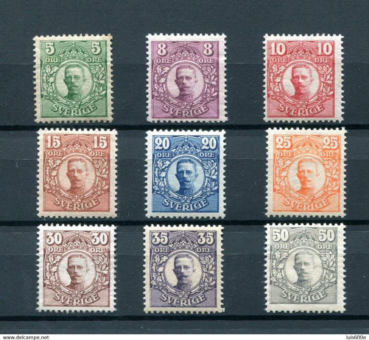 1910.SUECIA.SVERIGE.SELLOS DE GUSTAVO V.NUEVOS*.(MH).CATALOGO 170 € - Neufs